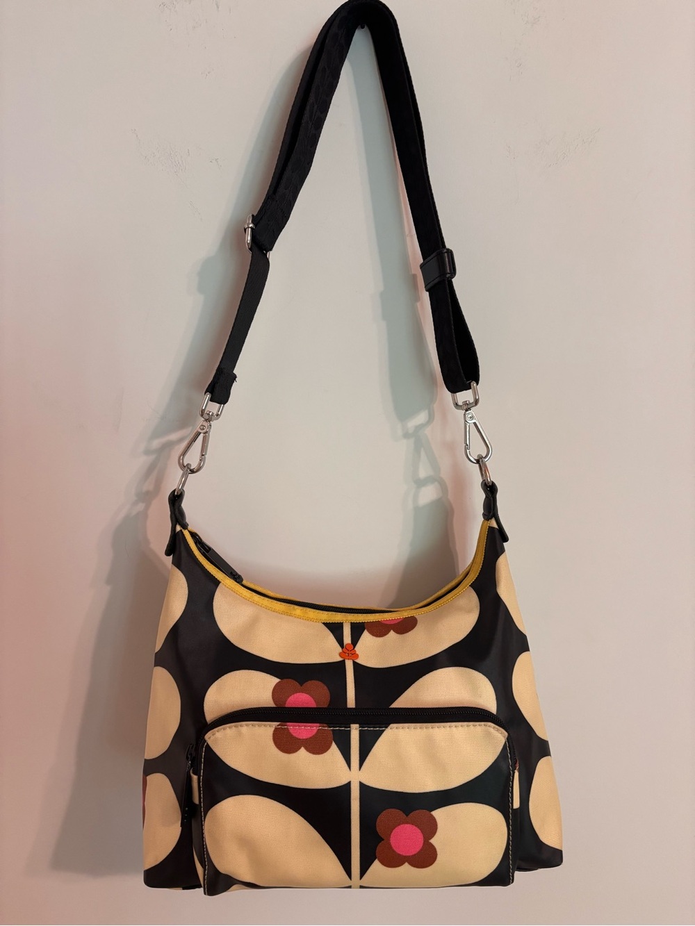 Orla Kiely matte coated cotton canvas hobo purse